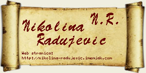 Nikolina Radujević vizit kartica